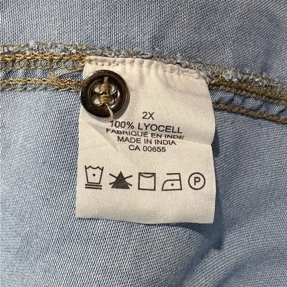 Penningtons, Plus Size Lyocell Denim Shirt, 2X, Blue - Picture 6 of 8